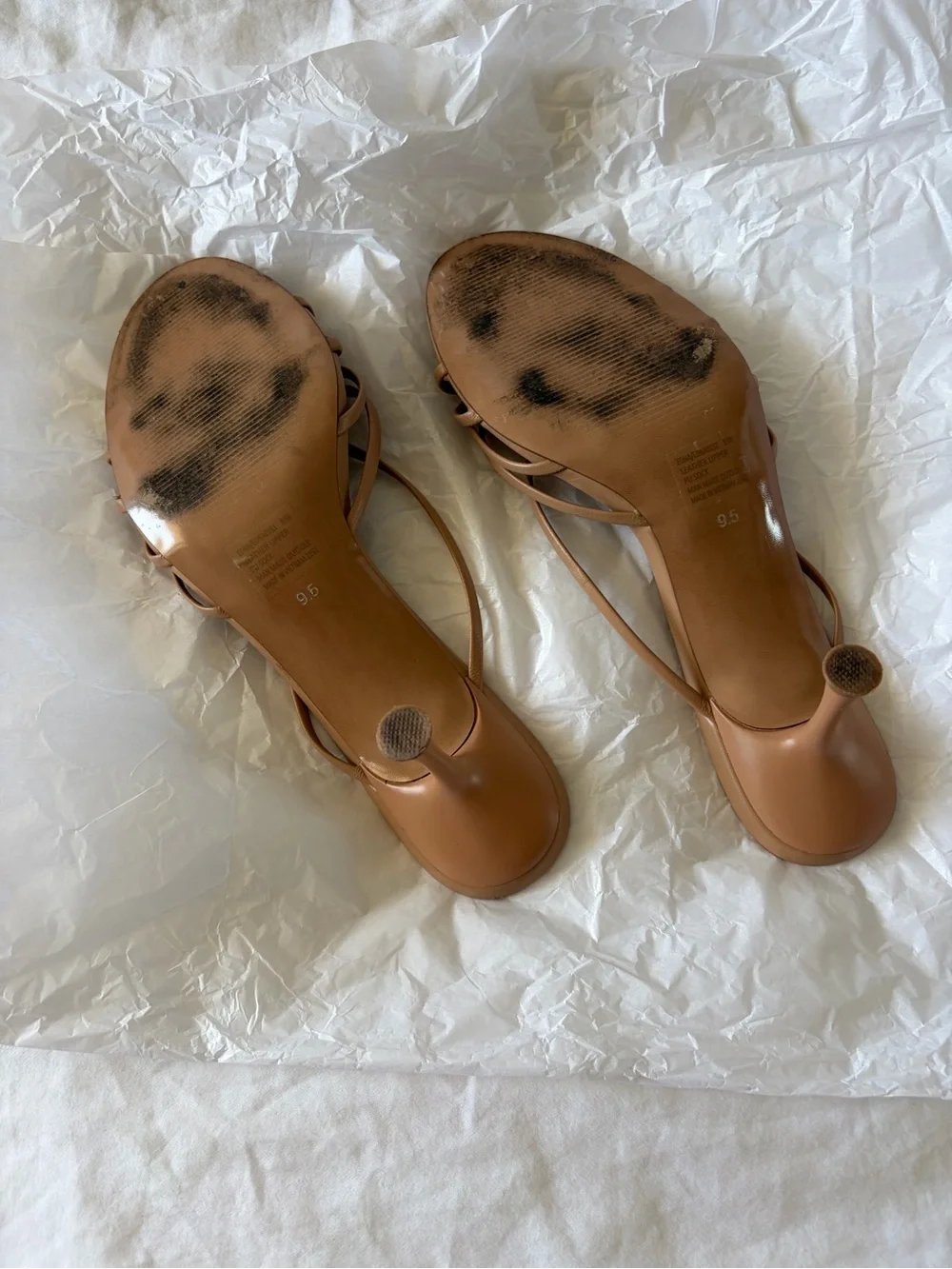 Steve Madden Edna Neutral Strappy Kitten Heel Sandal - Women (worn once)